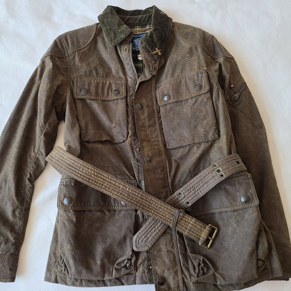 NWT Ralph Lauren waxed green/brown utility jacket